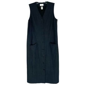 Vintage Preview Collection gray sleeveless button down dress size 12P